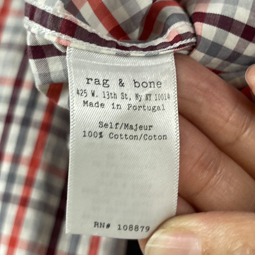 Rag Bone Tailored Workwear Shirt Mens Large Plaid Button Down Long Sleeve - Picture 8 of 16